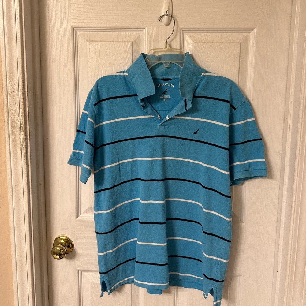 Nautical blue /white vertical stripes